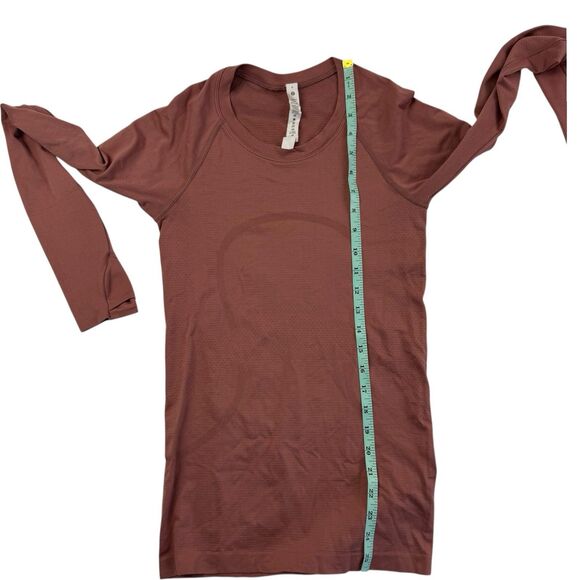 Lululemon Swiftly Tech Long-Sleeve Shirt 2.0 Women Size 4 Pink Brown Mauve - Picture 9 of 10